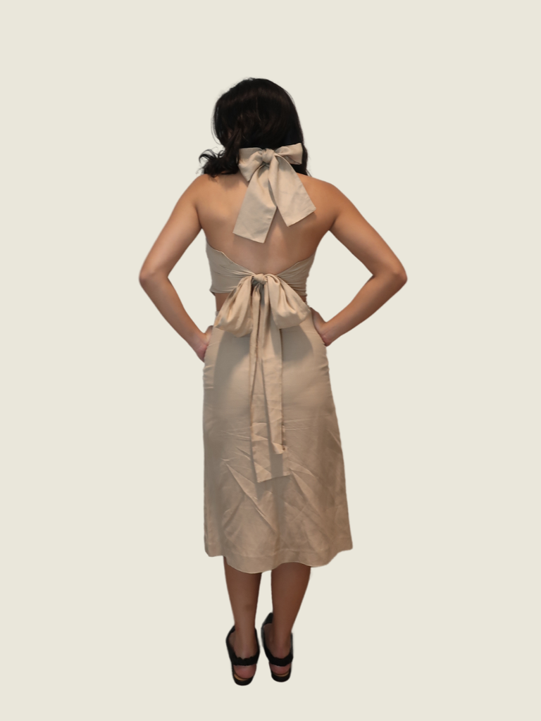 MICO Halter Linen Dress