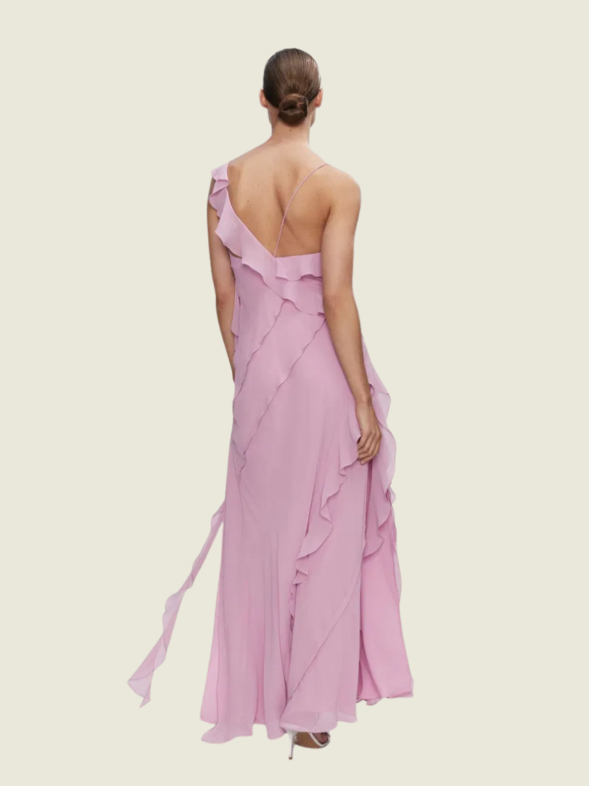 Mango Pink Ruffle Maxi