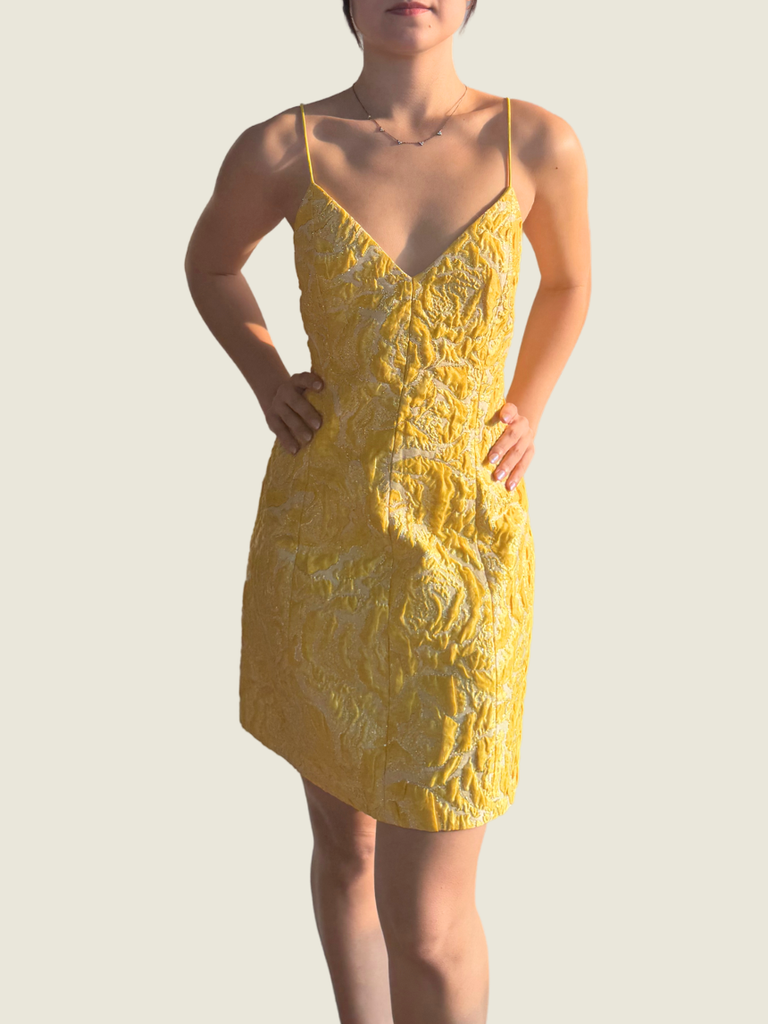 Alice and Olivia Tayla Jacquard Satin Mini Dress