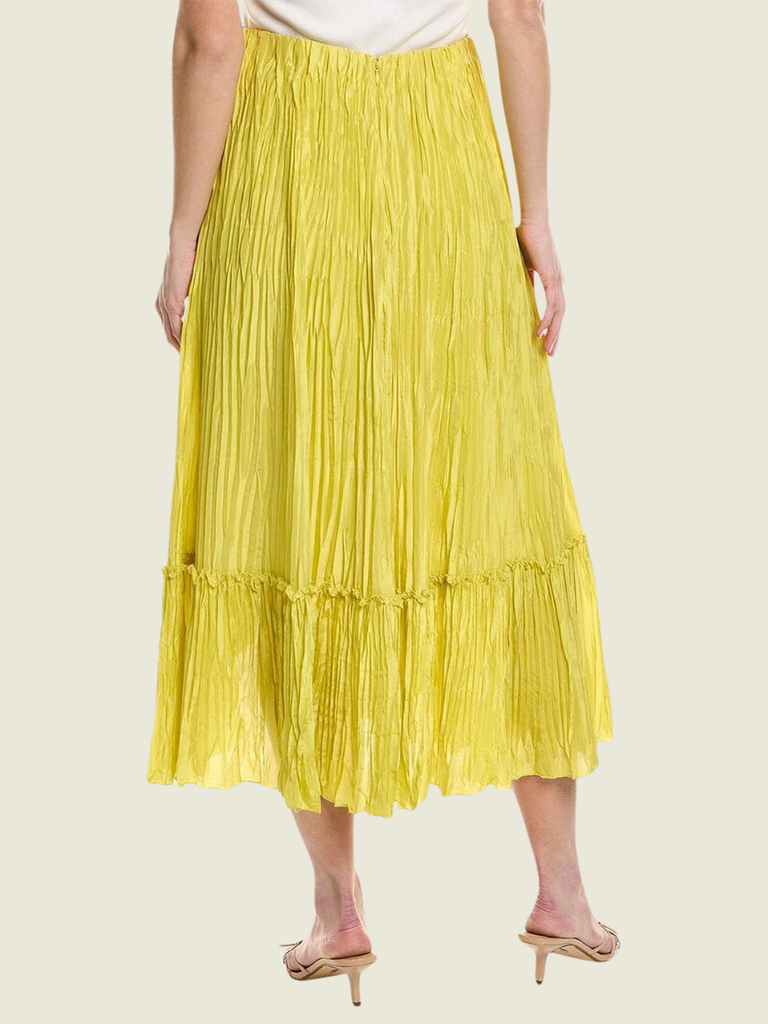 Vince Pleated Silk Skirt