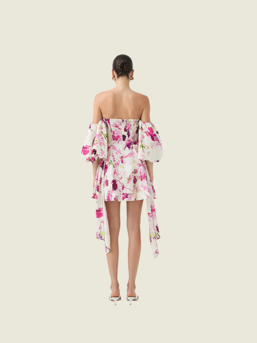 AJE Incarnation White Floral Mini Dress