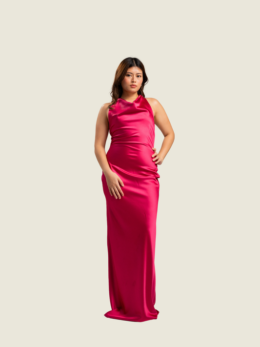 Apogee Anais Halter Maxi Dress (Pink)