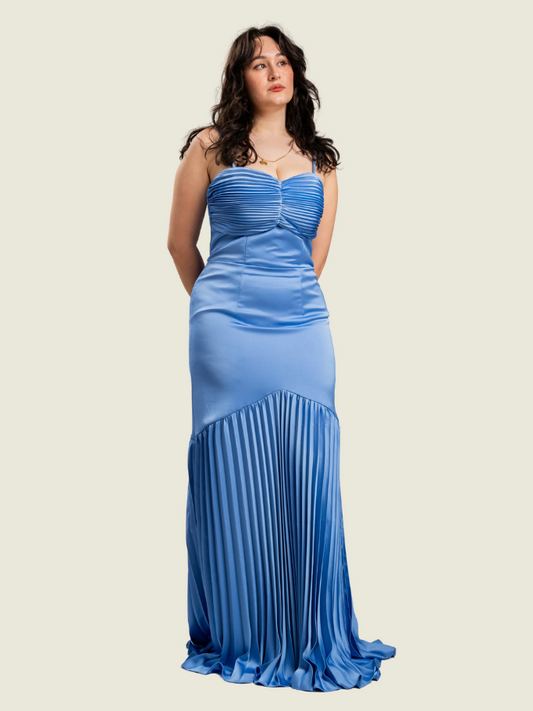 Apogee Astraea Corset Powder Blue Maxi Dress