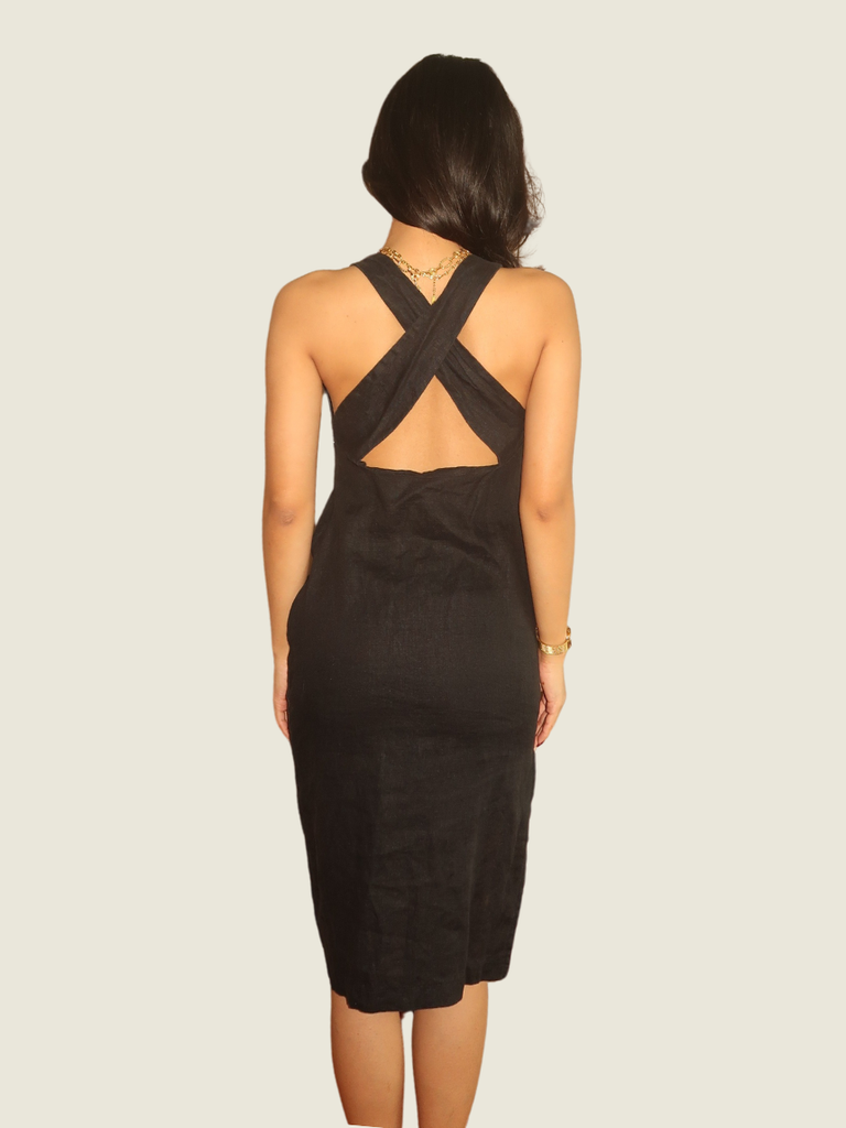 Araw the Line Black Cross Back Dress