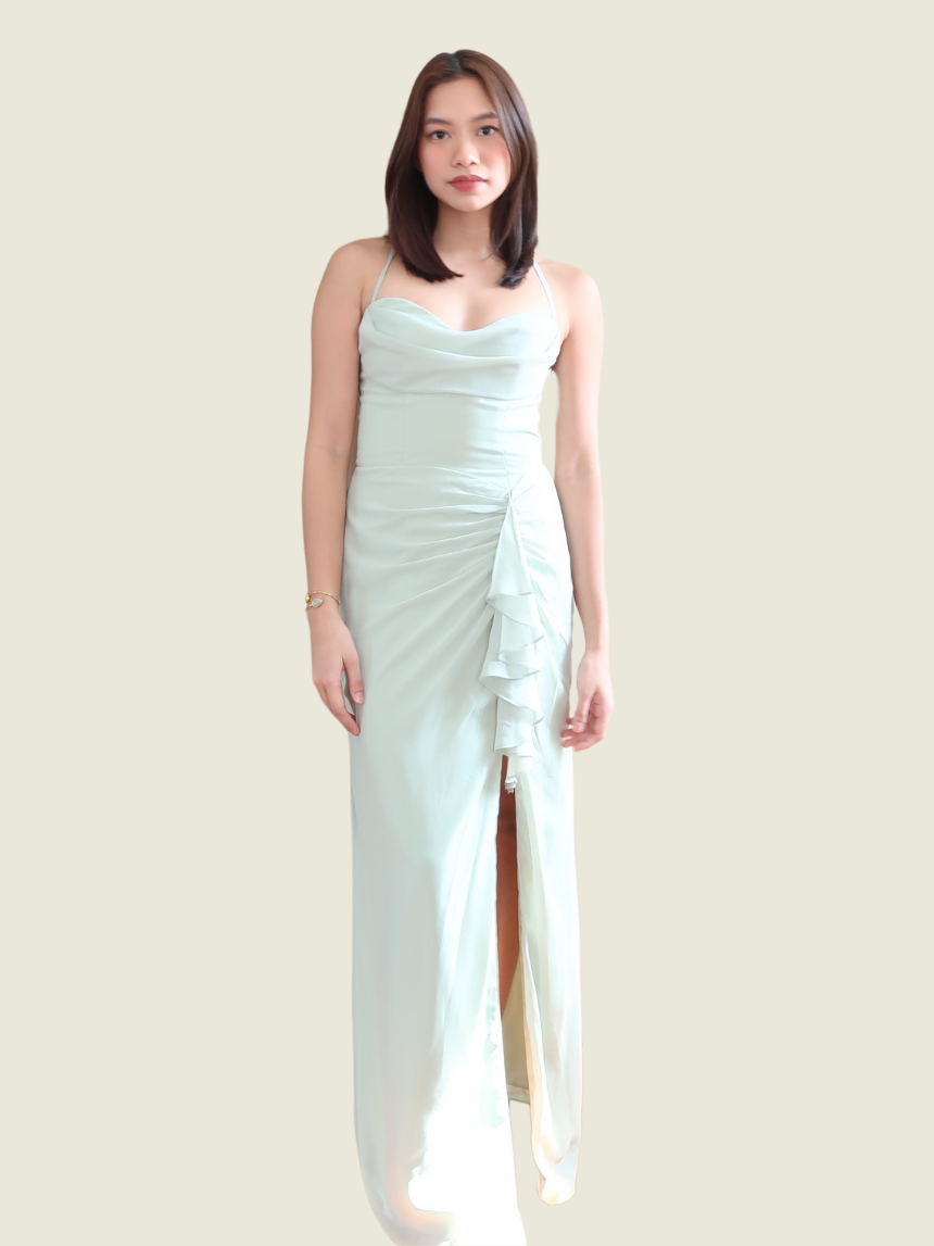 Azazie x Kendall + Kylie Green Gown Continuiti Azazie x Kendall + Kylie Green Gown Continuiti
