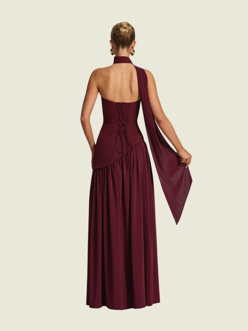 BABYBOO Burgundy Maliyah Maxi Dress