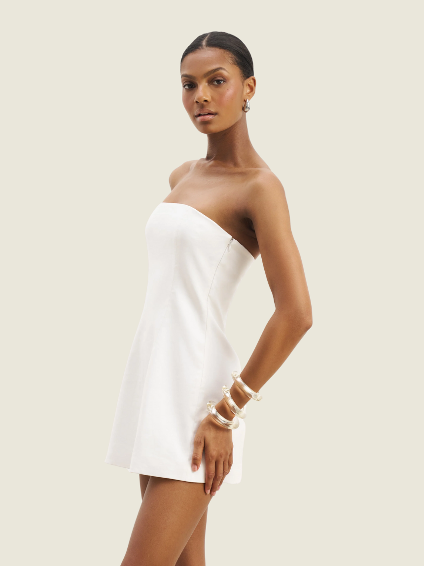 Because of Alice White Strapless Mini