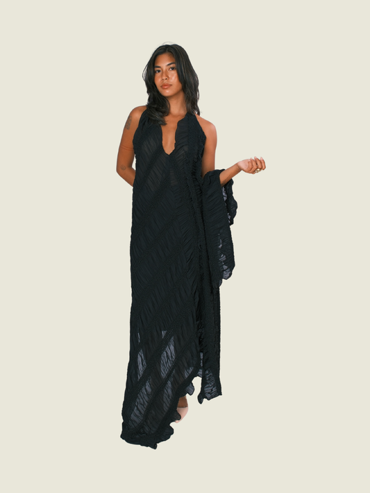 Rajo Laurel Moss Asymmetrical Midi Dress