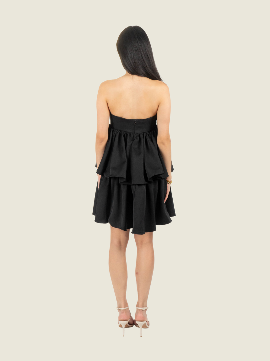 Chris Nick Black Baby Doll Layered Dress