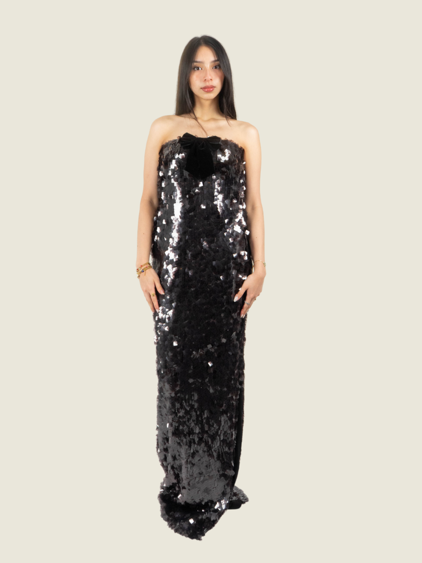 Chris Nick Black Sequin Tube Dress