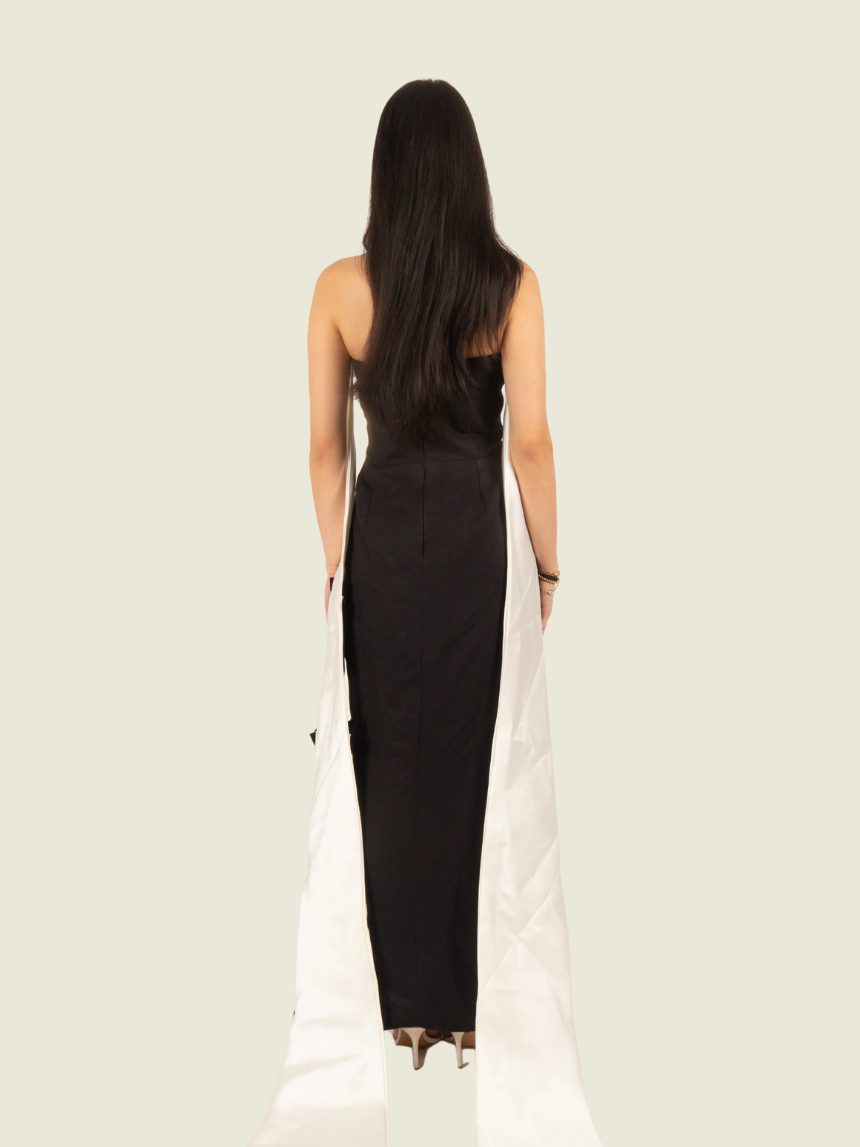 Chris Nick Black Tube Gown with Sash