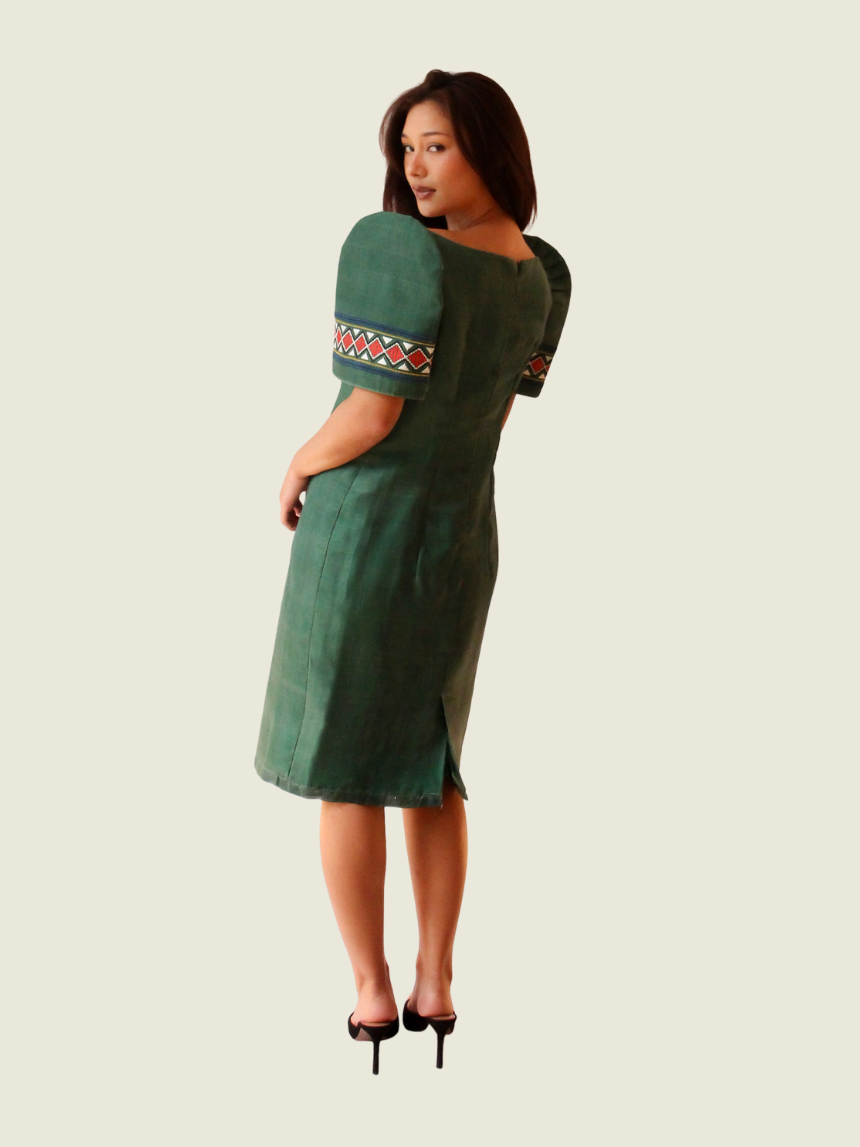 Custom Green Mini Filipiniana