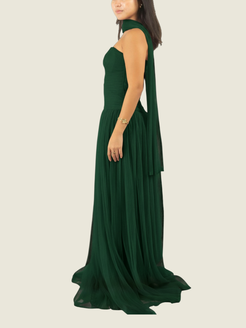 Custom Green Tulle Gown