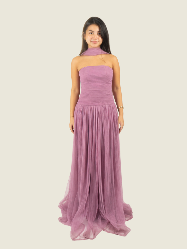 Custom Purple Tulle Gown