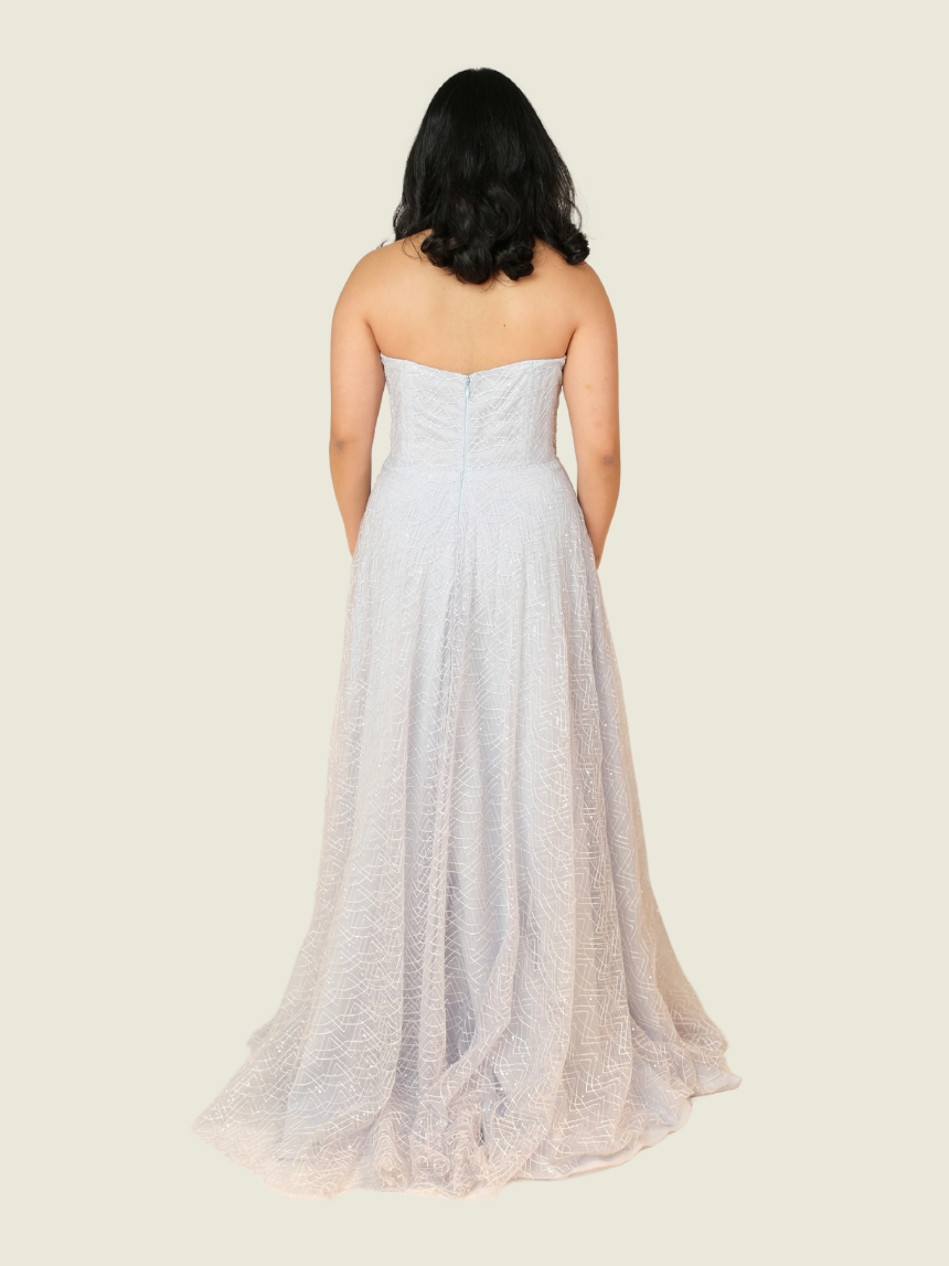Debbie Co Dusty Blue Haris Gown