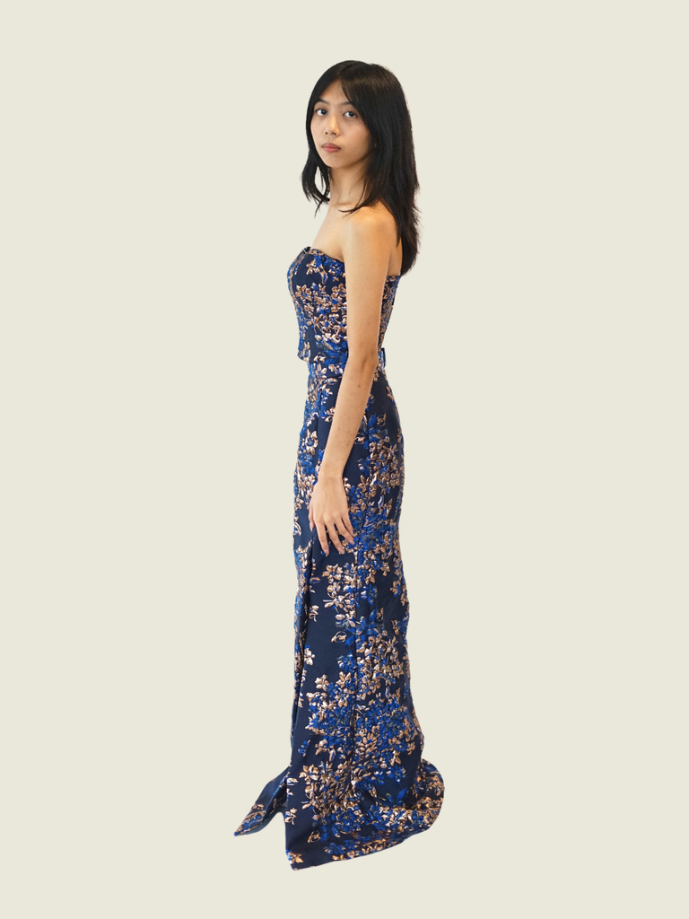 Debbie Co Blue Brocade Set