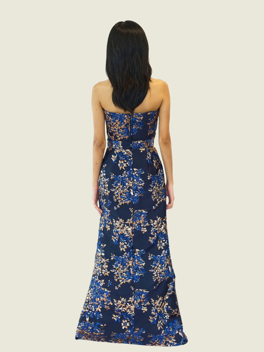Debbie Co Blue Brocade Set
