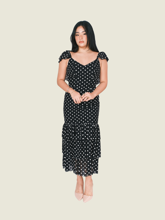 Debbie Co Custom Polka Dot Midi Dress