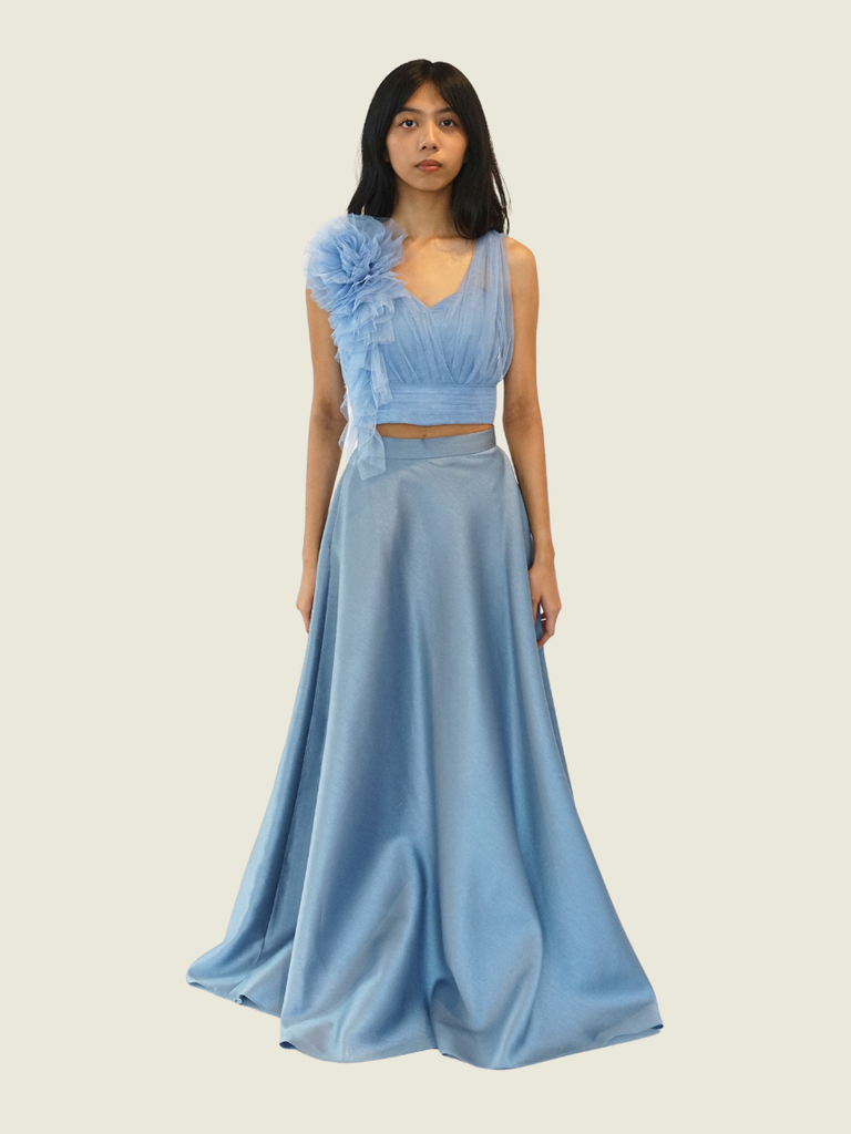 Debbie Co Custom Powder Blue 2 Piece Gown