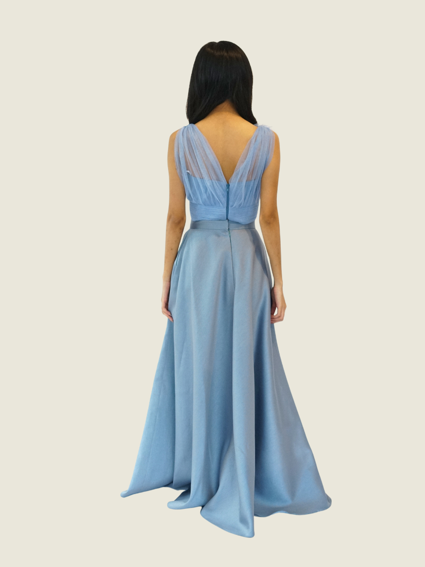 Debbie Co Custom Powder Blue 2 Piece Gown