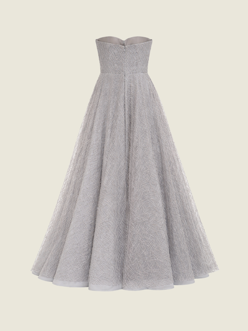 Debbie Co Dusty Blue Haris Gown