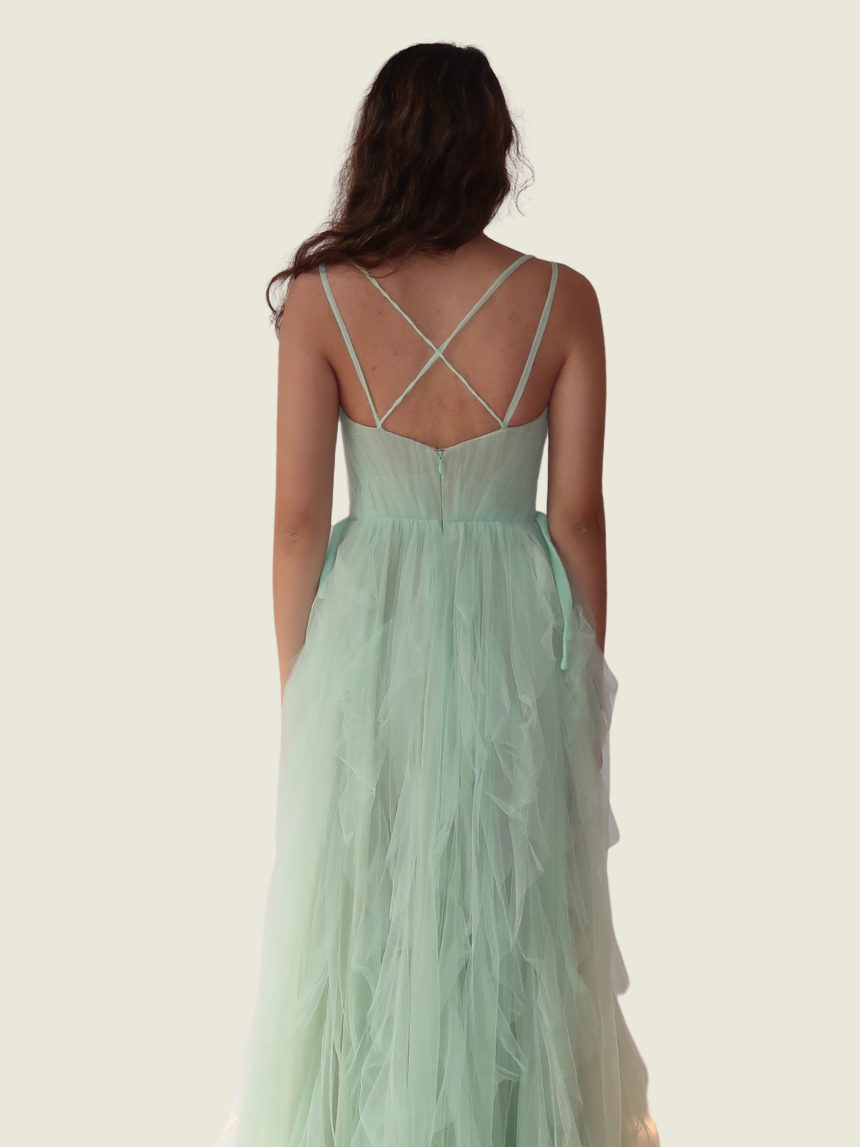 Denise Quintos Custom Green Tulle Gown