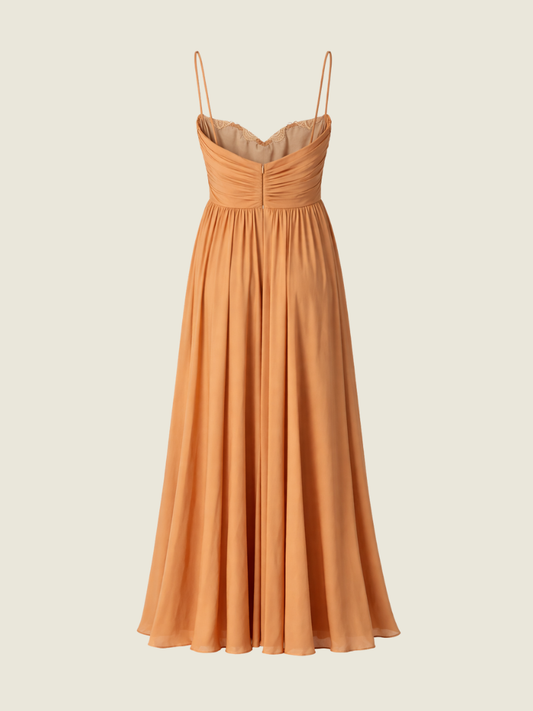 Denise Quintos Custom Peach Silk Gown