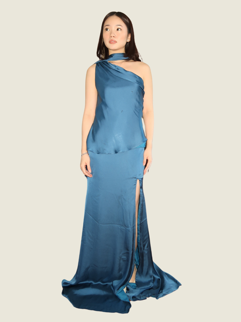 Ereneta Blue One Shoulder Set