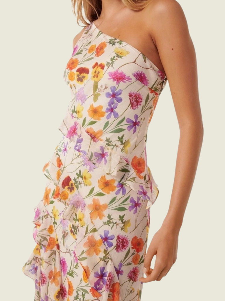 Ever New Belle One Shoulder Ruffle Gown