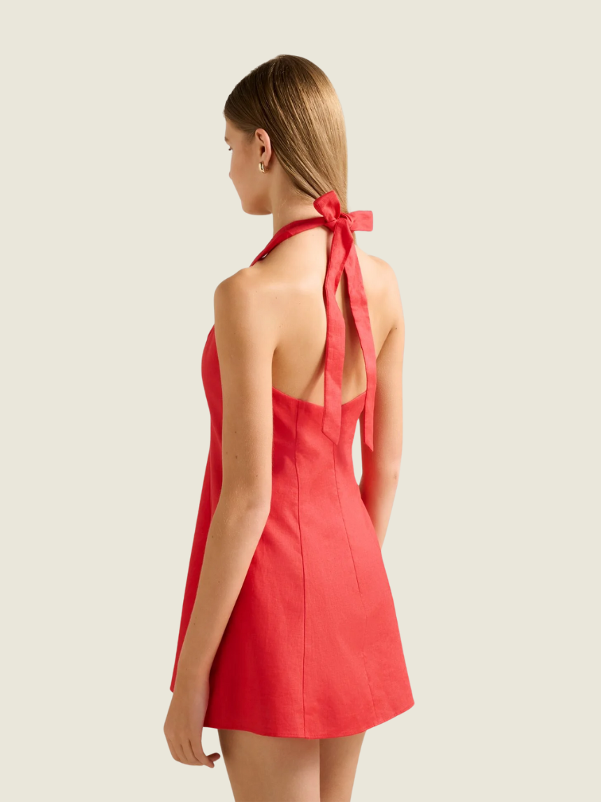 Ever New Bright Red Ina Halter Mini Dress
