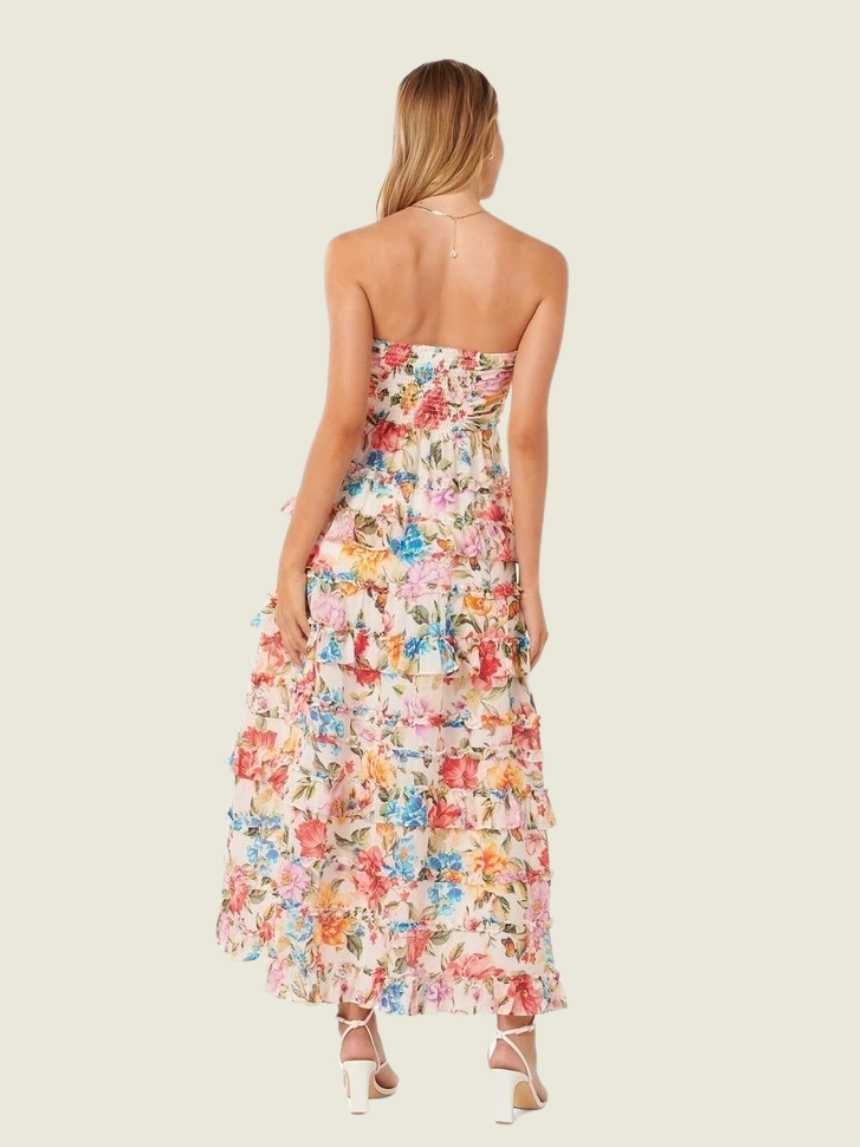 Ever New Floreto Strapless Ruffle Dress