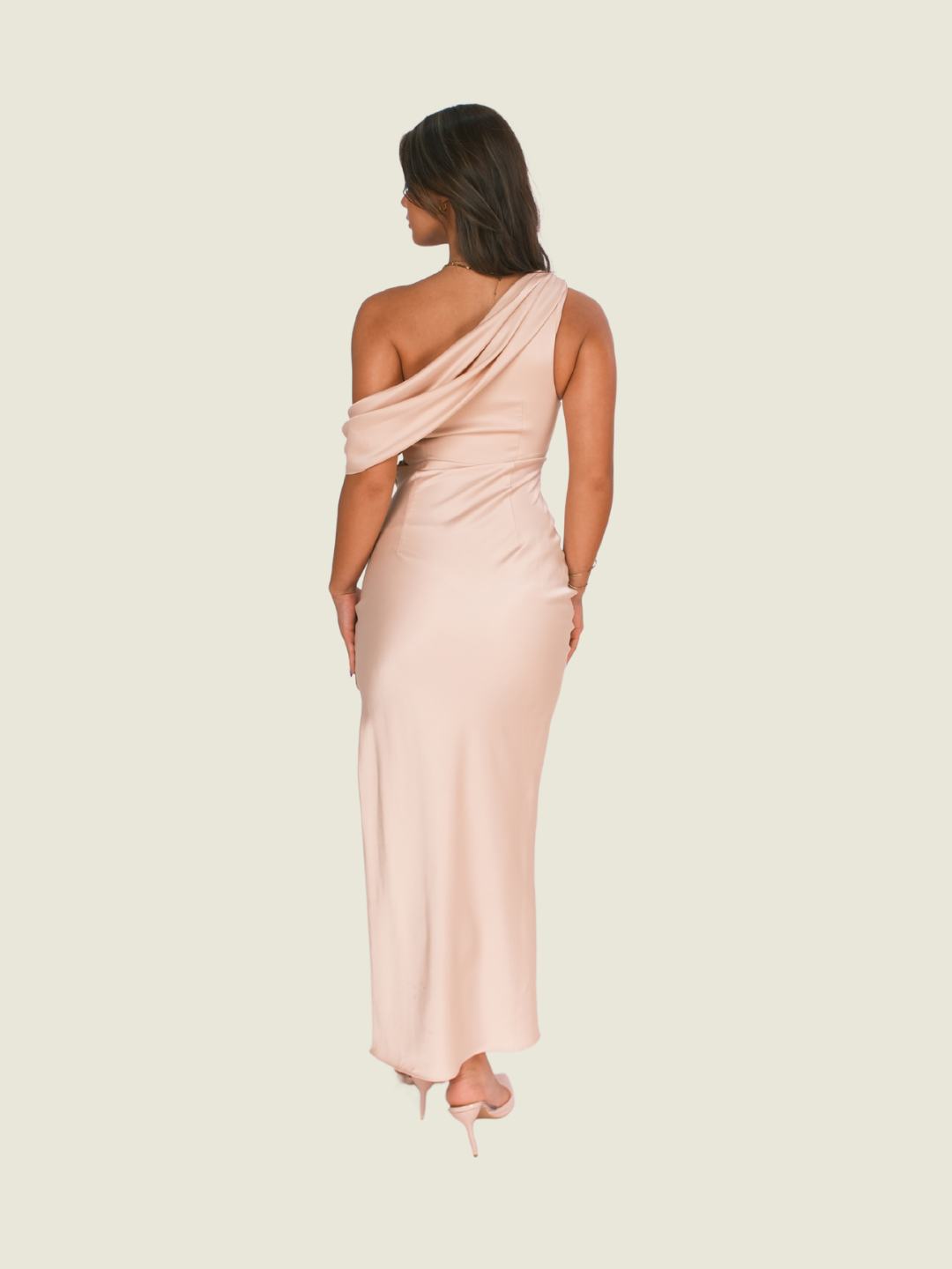 Fabrique Beige One Shoulder Dress