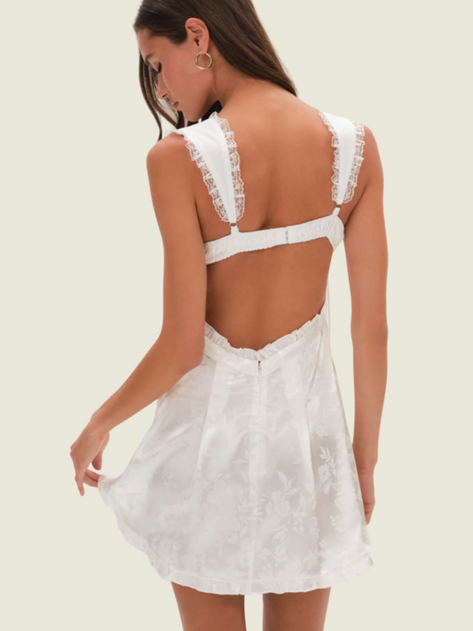 For Love & Lemons White Holland Mini Dress