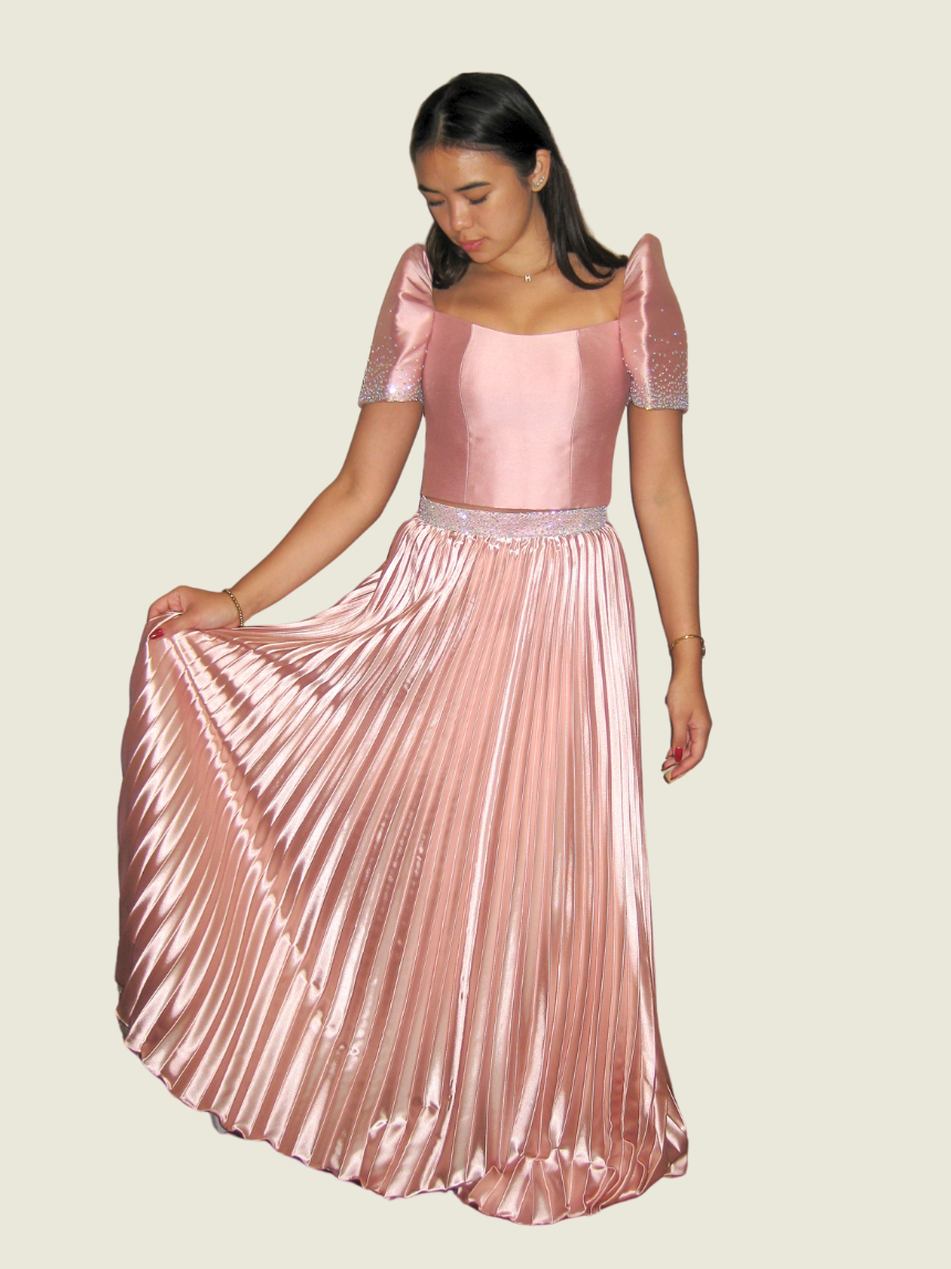Frankie de Leon Custom Pink Two Piece Filipiniana