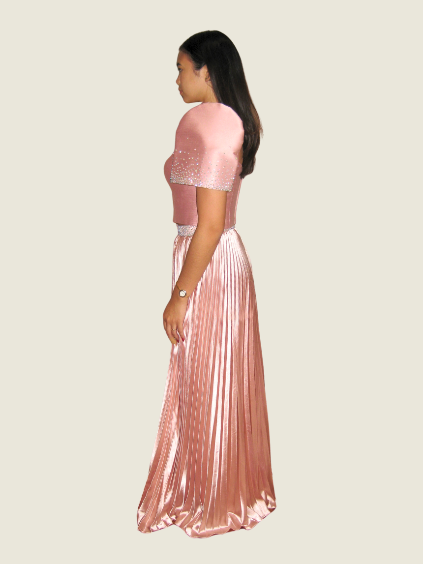 Frankie de Leon Custom Pink Two Piece Filipiniana