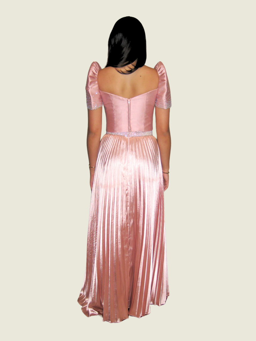 Frankie de Leon Custom Pink Two Piece Filipiniana
