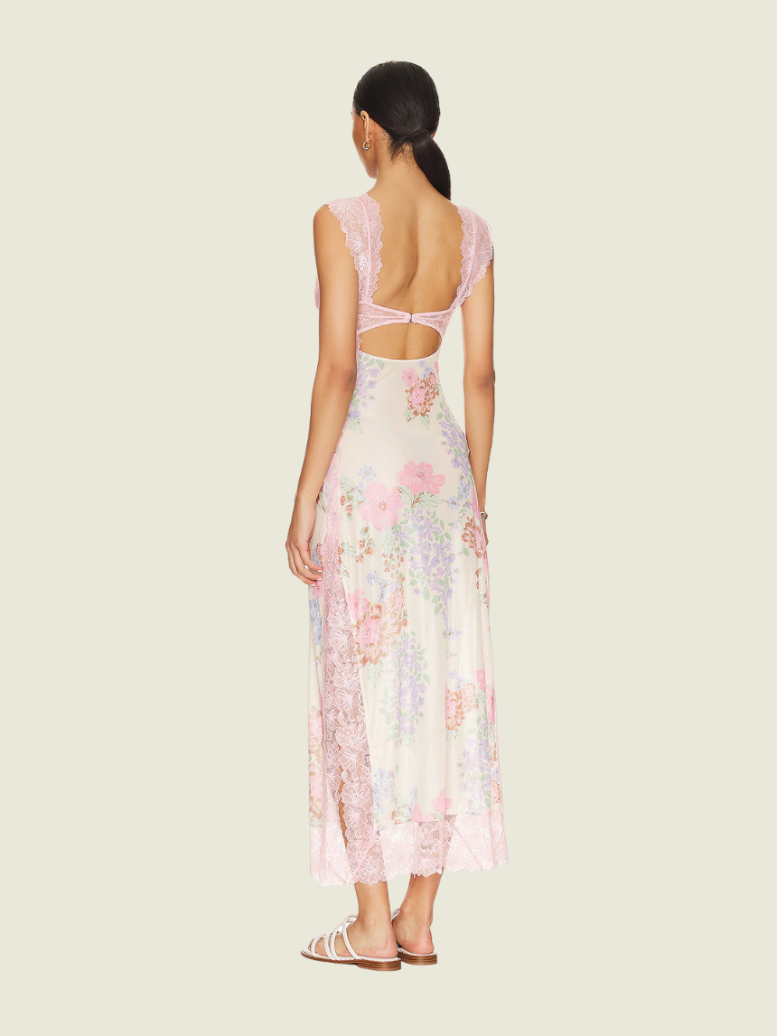 Free People x Intimately FP Suddenly Fine Maxi Slip in Daisy Combo