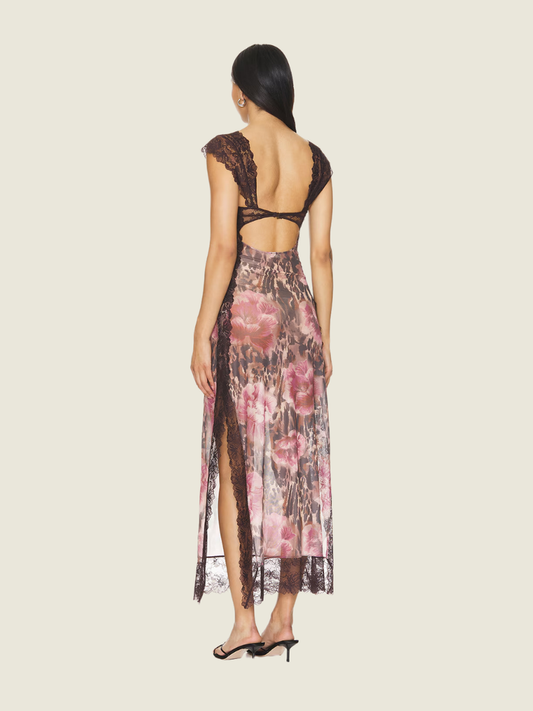 Free People x Intimately FP Suddenly Fine Maxi Slip in Shaved Chocolate Combo
