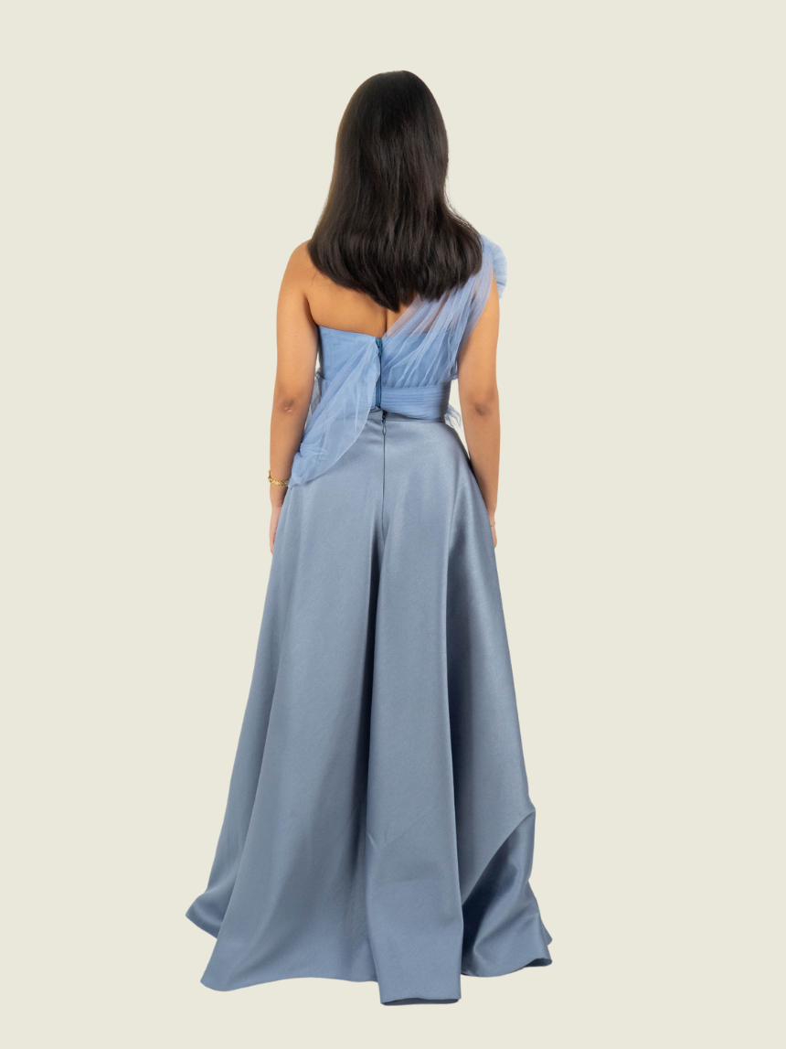 Debbie Co Custom Powder Blue 2 Piece Gown