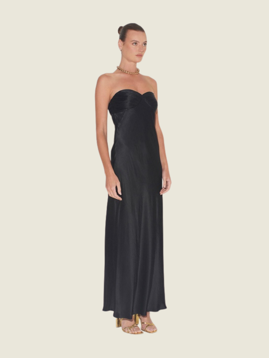 Hansel and Gretel Becca Black Strapless Maxi Dress