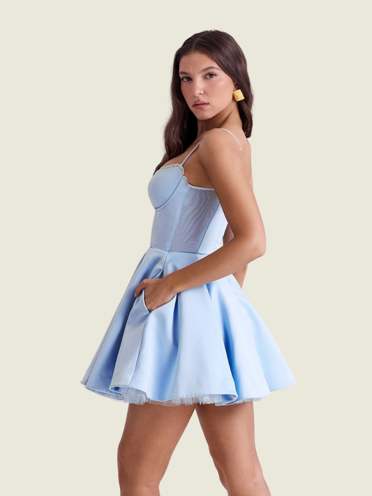 House of CB Cinderella Blue Tulle Mini Dress