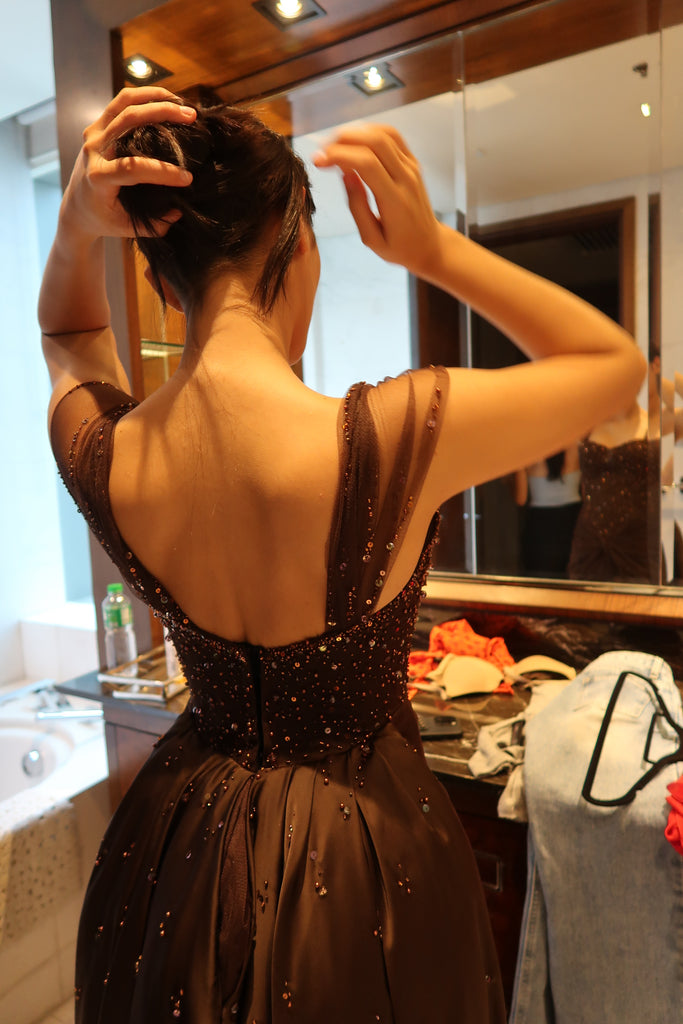Richie Ortega Custom Brown Gown
