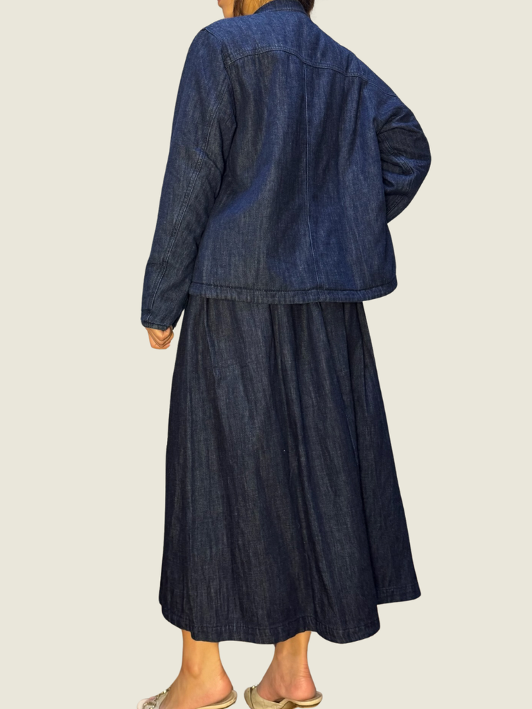 Ines de la Fressange x Uniqlo Denim Jacket and Maxi Skirt Set