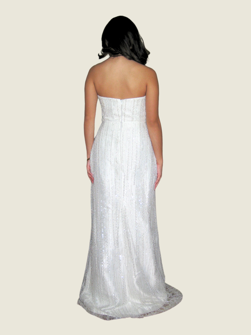 Jolaida Niccolai Custom White Sequin Gown