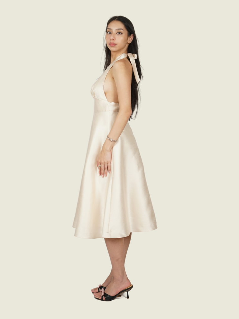 June 12 the Label Cream Halter Dress
