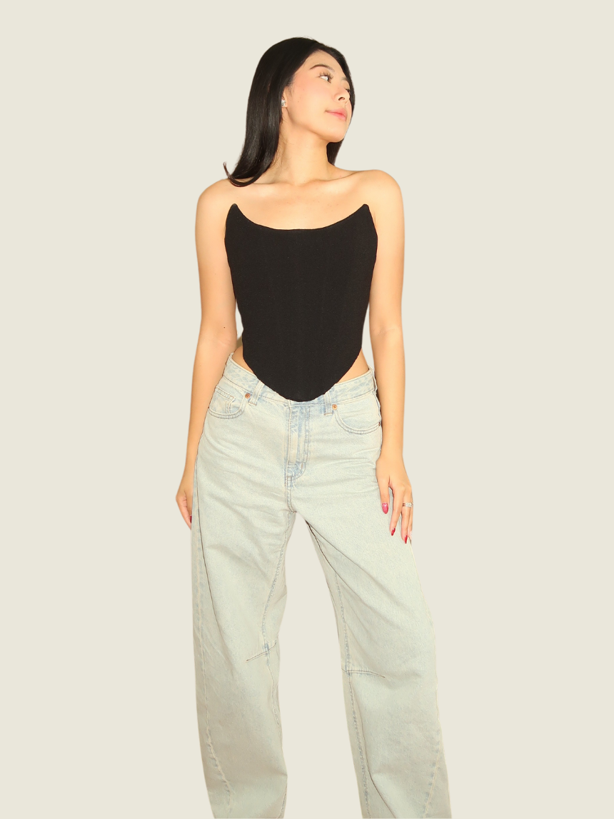 Just Bonita Black Corset Top