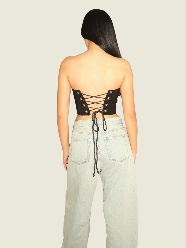 Just Bonita Black Corset Top
