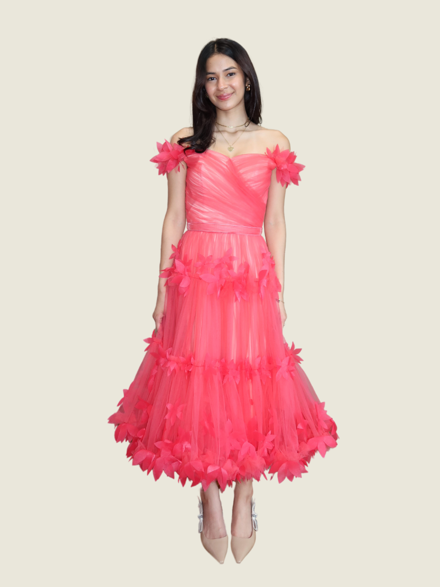 Kariz Polintan Pink Tulle Dress