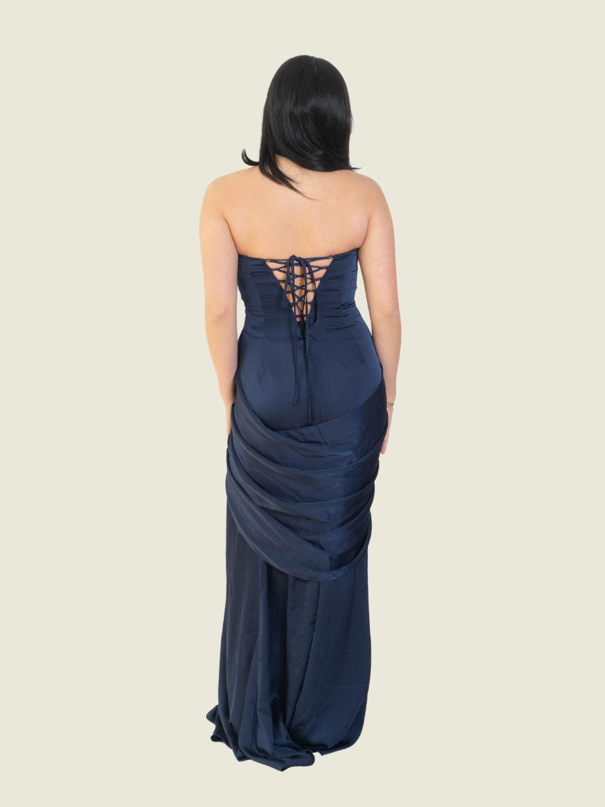 Kisserine Navy Blue Valery Dress