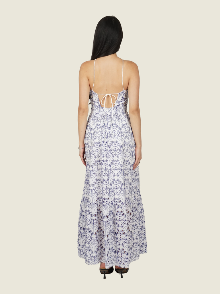 Mango Eyelet Halter Dress